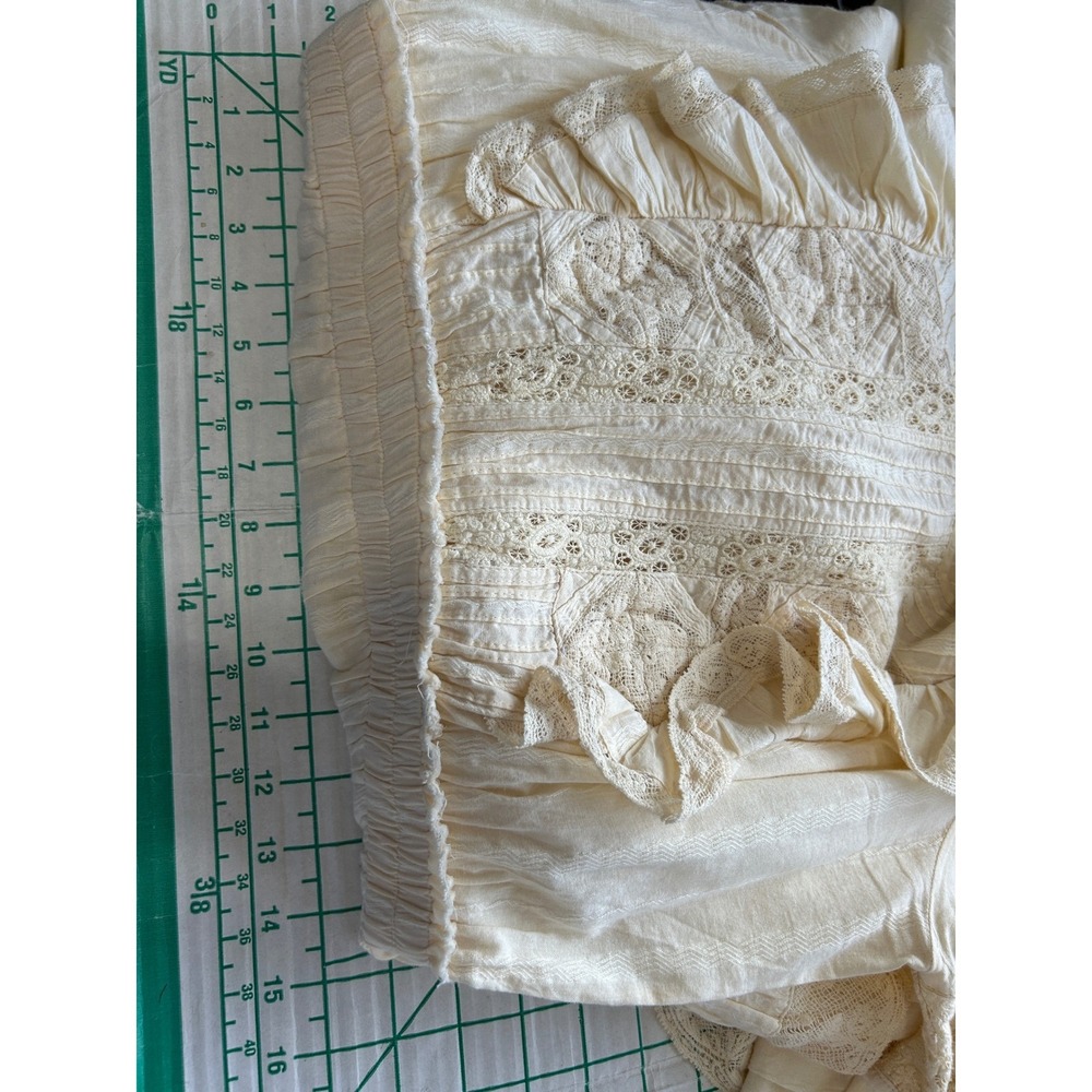 LoveShackFancy added Medium Cream Crochet Lace Ruffle Waist Cotton Magnolia Chic - Picture 12 of 14